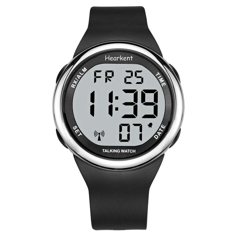 Hearkent Talking Watch for Visually Impaired or Seniors LCD Large Number Easy to Read Atomic Talking Watches for Blind People Silver - NewNest Australia