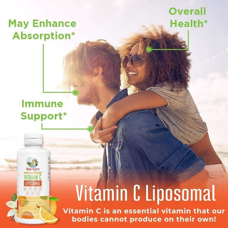Liquid Vitamin C Liposomal by MaryRuth's, Immune Support for Men & Women, Vegan, Gluten Free, Sugar Free, Non-GMO, 500mg, Citrus & Vanilla, 7.6 Fl Oz - NewNest Australia