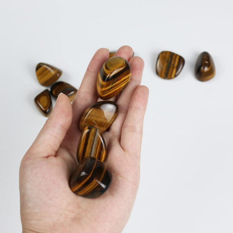 Nvzi 10 packs of tiger eye stone, hand flatterer stone, crystal healing stones, polished drum stones, chakra stones, drum stone mix, semi-precious stone mix, lucky stones for children - NewNest Australia