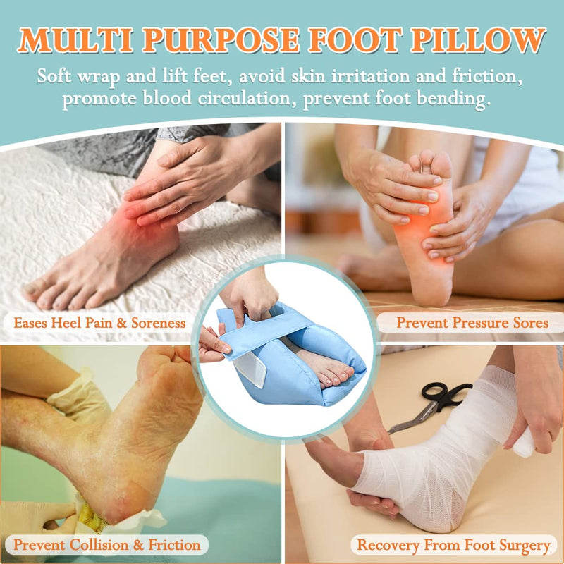 Heel Protectors Cushion Pain Relief Foot Pillow for Pressure Sores Foot Support Boot Surgery Recovery Supplies for Elderly Bedridden Pressure Ulcer Cushion Ankle Pillow for Bed, Wheelchairs (1 Pair) - NewNest Australia