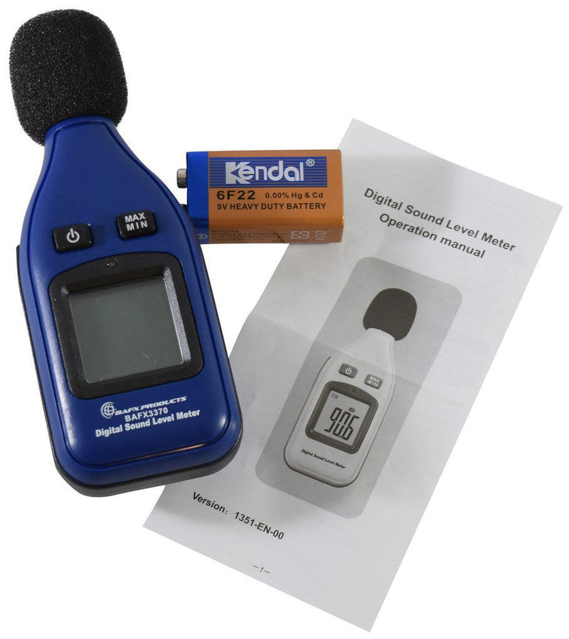 BAFX Products - Decibel Meter/Sound Pressure Level Reader (SPL) / 30-130dBA Range - 1 Year Warranty (Standard) Standard - NewNest Australia