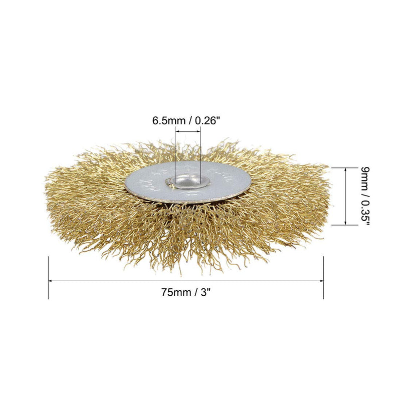 uxcell 3-Inch Wire Wheel Brush Bench Brass Plated Crimped Steel with 1/4-Inch Arbor Hole 10 Pcs - NewNest Australia