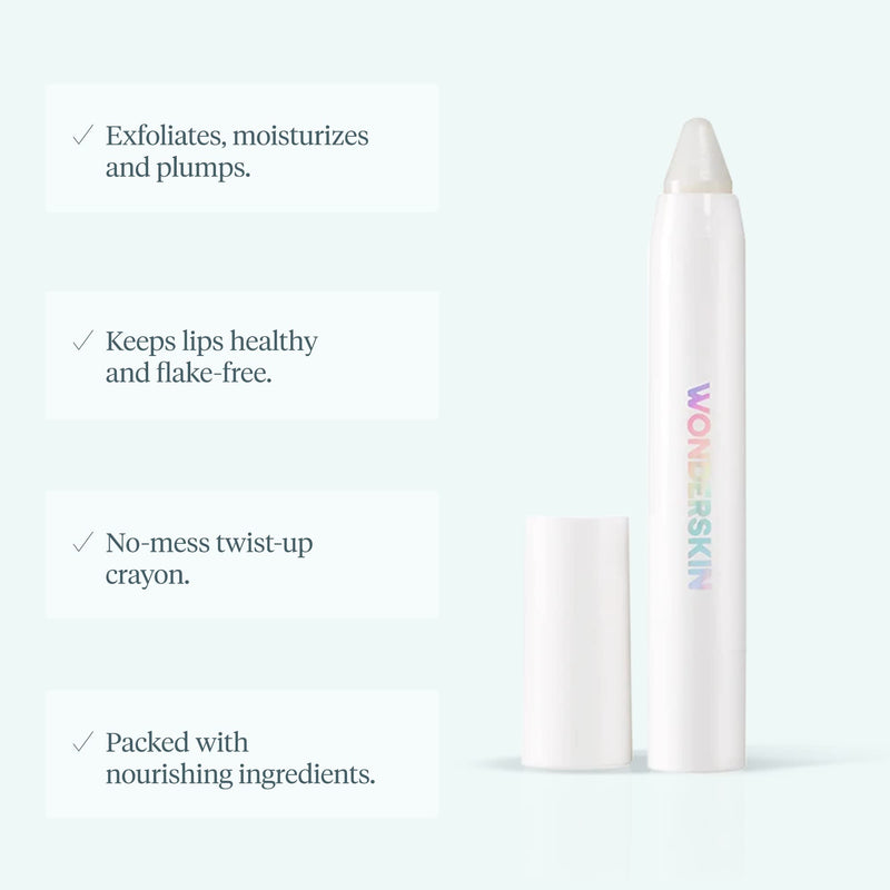 Wonderskin 3-in-1 Lip Scrub Exfoliator, Lip Care for Soft, Nourished, Flake-Free Lips with One-Step Prep, Lip Exfoliator for Dry Lips, Dry Lips Treatment, Lip Balm, 0.10 oz - NewNest Australia
