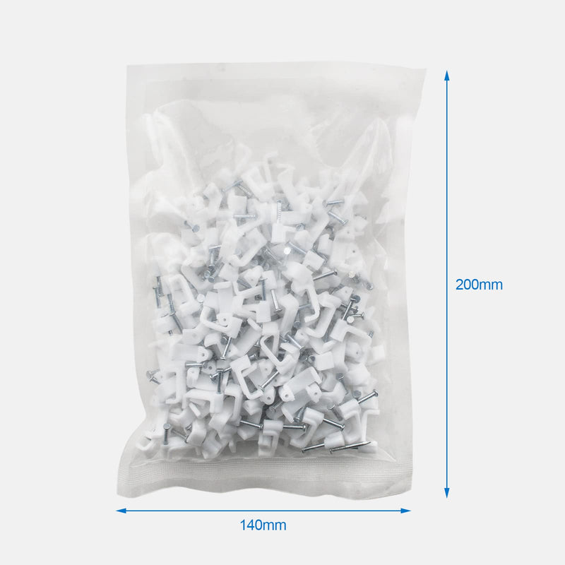 INCREWAY 200Pcs 12mm Flat Cable Wire Clips Cable Staples Cord Holder Wire Management, White - NewNest Australia