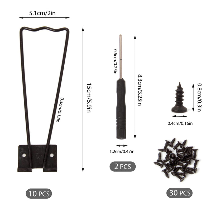 HAPY SHOP 10 Pieces Black Easel Back Iron Photo Frame Easel Back Stand Picture Frame Easel Back with 30 Pieces Screws and 2 Pieces Screwdriver for Photos Pictures Frames - NewNest Australia