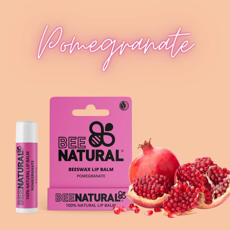 Bee Natural 100% Natural Moisturising Lip Balm, Pomegranate - Pack of 3 - NewNest Australia