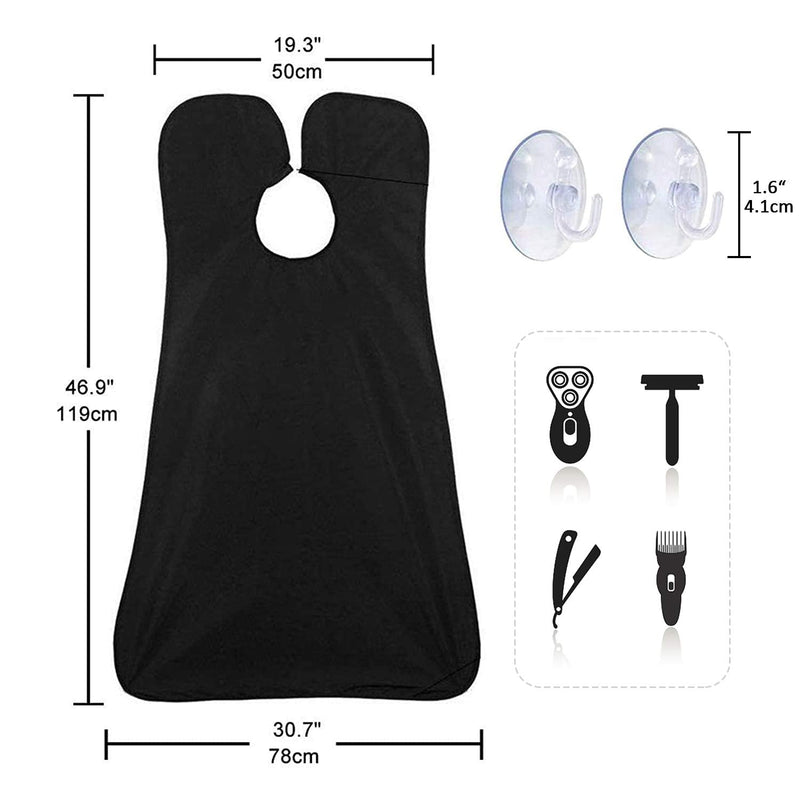 XIAOCAI Beard Apron, Beard Trimming Catcher Cape for Shaving Haircut, Waterproof Non-Stick Hair Catcher Grooming Cloth with 2 Suction Cups, Gifts for Men - NewNest Australia