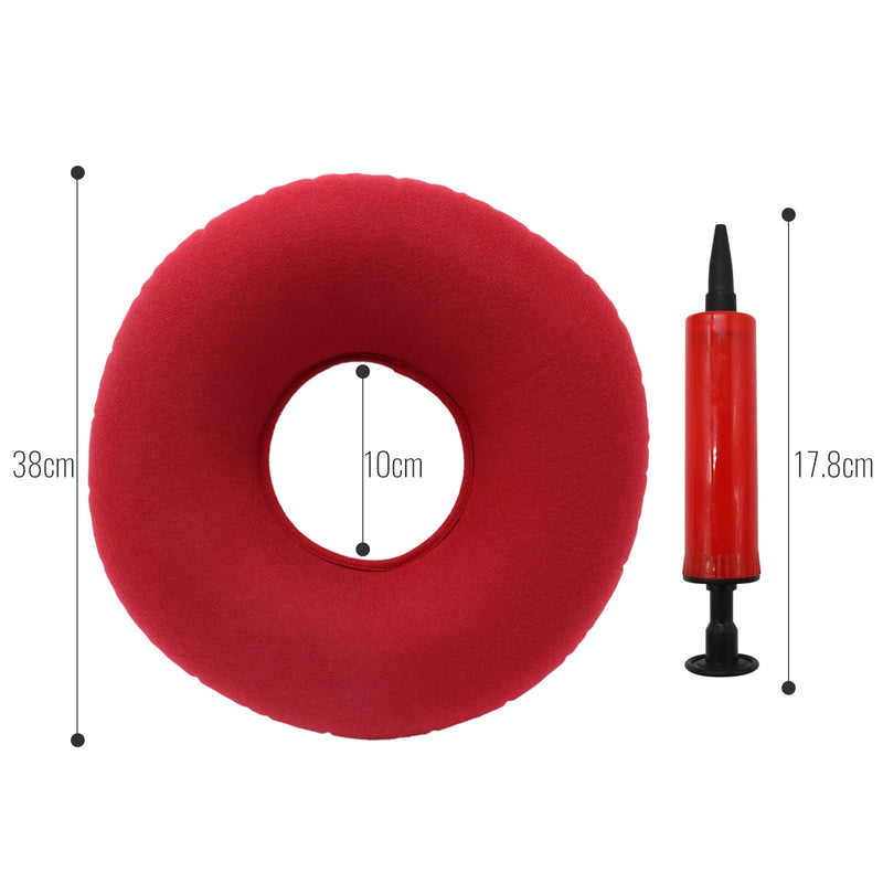 Tuakimce Hemorrhoids Seat Cushion, Inflatable Hemorrhoids Coccyx Seat Ring, Orthopedic Seat Cushion With Pump, Hardness, Adjustable For Coccyx Bedsores, Wheelchairs (Red1) - NewNest Australia