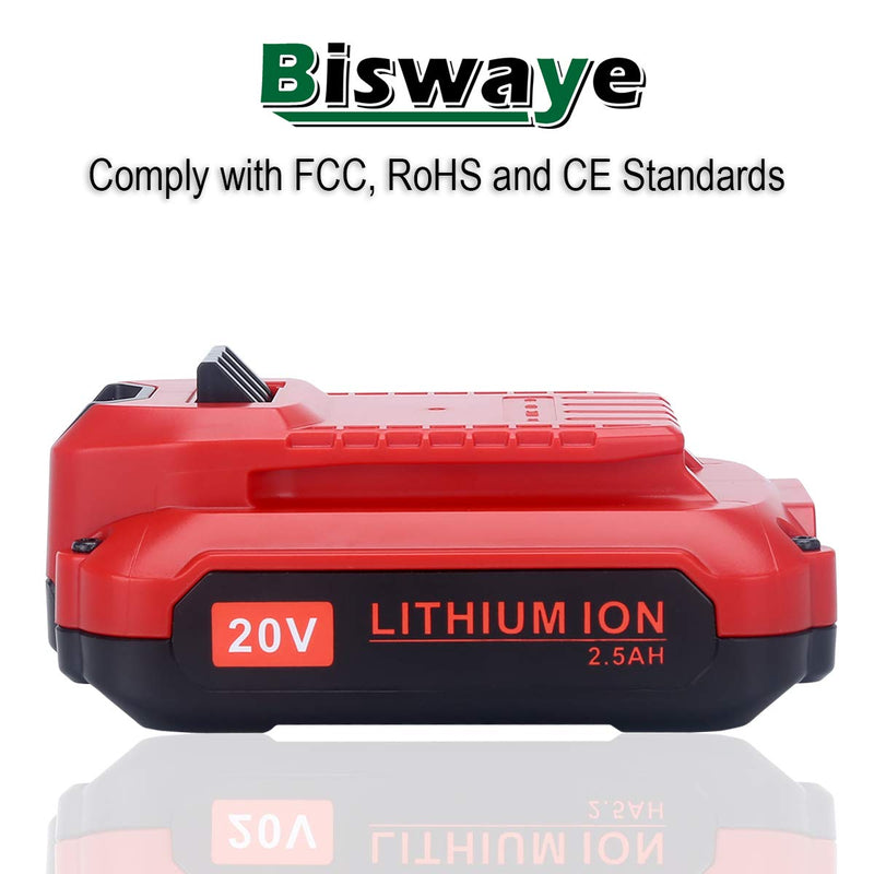 Biswaye 20V Battery CMCB202 Replacement for Craftsman V20 Lithium Ion Battery CMCB204 CMCB202 CMCB201 (Only for V20 Series) 20V Tools CMCS300B CMCG400B CMCB104 CMCK401D2 CMCCS620M1 - NewNest Australia