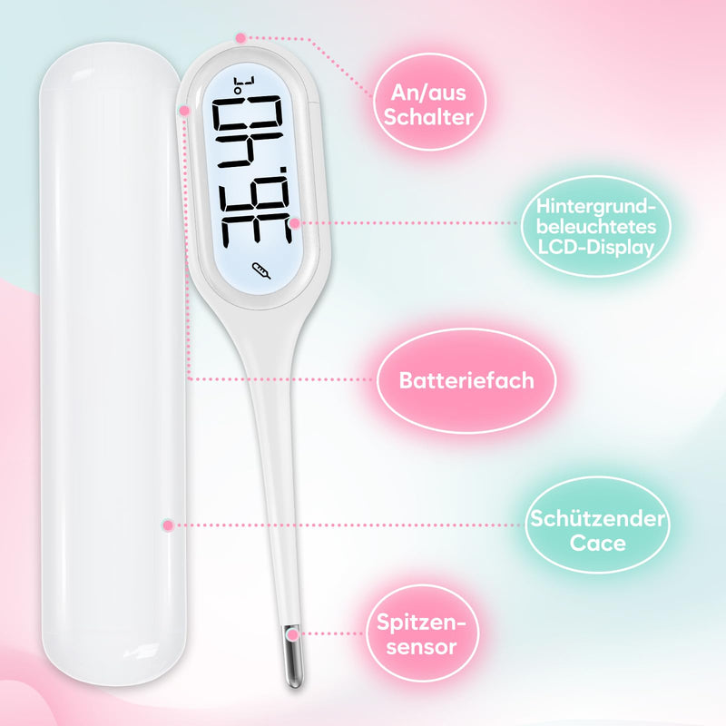 Easy@Home basal thermometer for cycle control: basal temperature thermometer fertility thermometer for fertility and ovulation tracking & fever detection with Premom APP - NewNest Australia