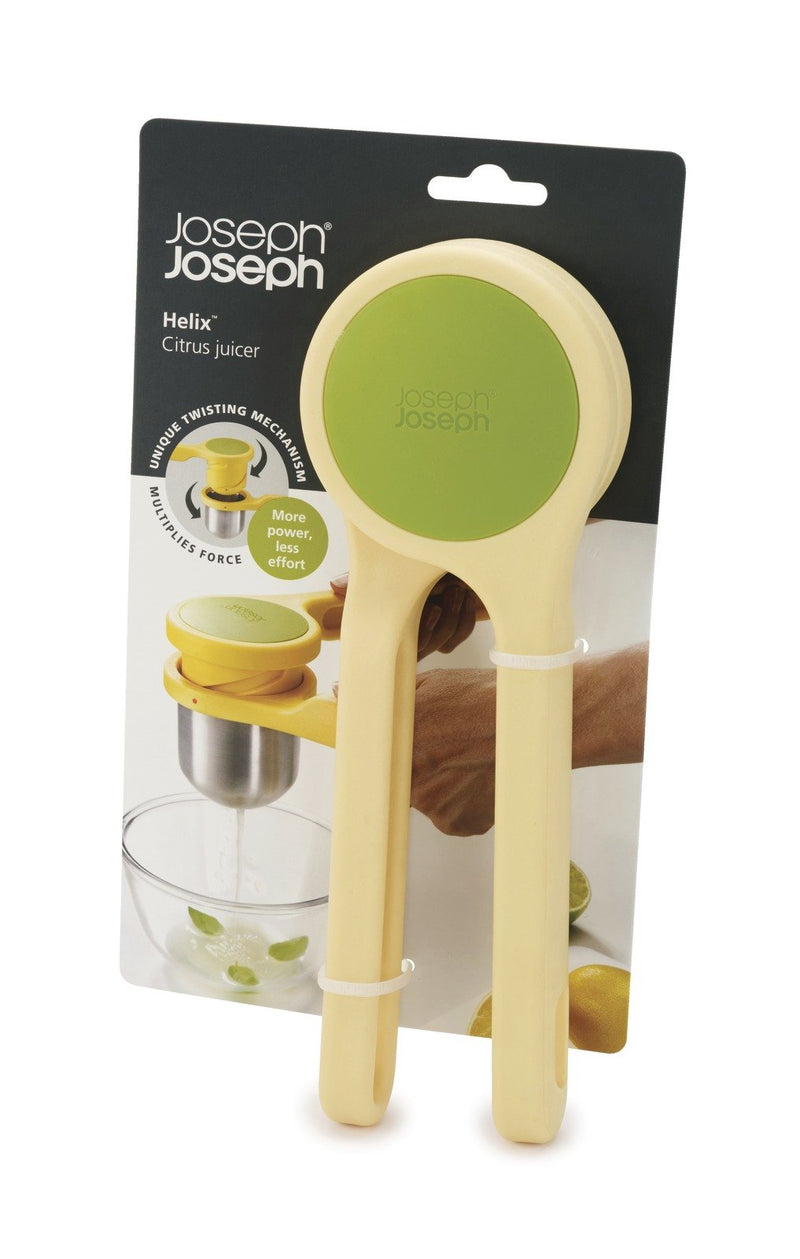 NewNest Australia - Joseph Joseph 20101 Helix Citrus Juicer Ergonomic Twist-Action Hand Press Stainless Steel, Yellow Citrus Press 