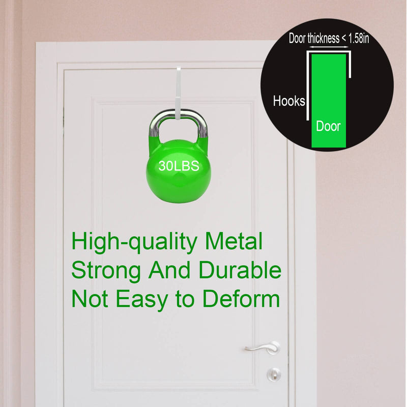 4 Pack Sturdy Over The Door Hooks, Widen and Lengthen Door Hanger, White Door Hooks for Hanging Towels, Clothes, Bags, Soft Rubber Surface Prevents Scratches, for Bathroom, Living Room, Kitchen - NewNest Australia