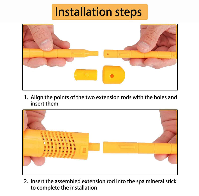 2 Pack Spa Mineral Sticks Parts Cartridge for hot Tub Swimming Pool Fish Pond Filter, Last for 4 Month(Yellow) - NewNest Australia