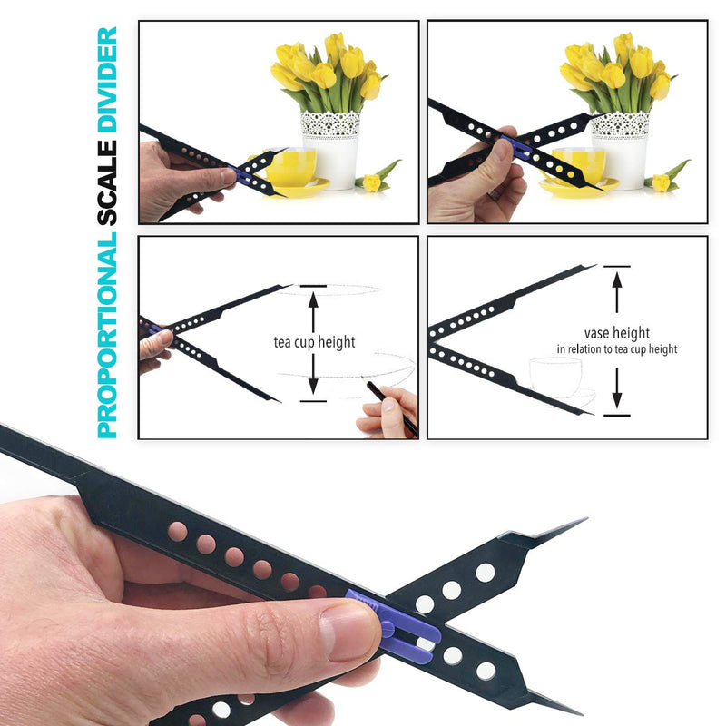 Proportional Divider Drawing Tool for Artists by Pixiss, Gray Scale Value Finder, Color Wheel and Artists View Catcher Finder - NewNest Australia