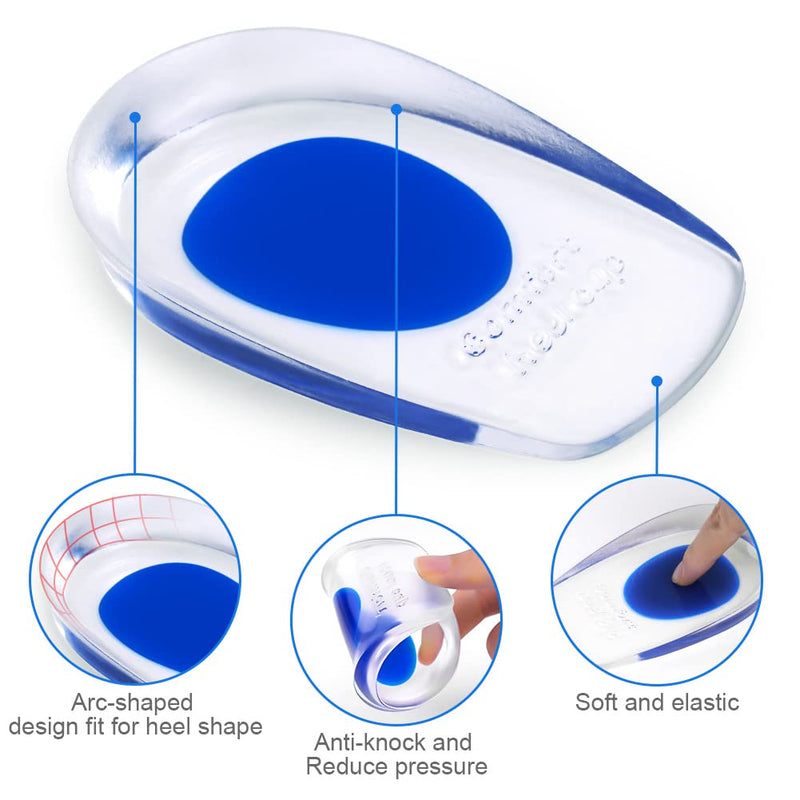 ACWOO heel spur insoles, 2 pairs of heel pads, heel protection for shoes, soft gel insoles for women and men, heel cushion orthopedic for the heel and Achilles tendon (L) 40-45 - NewNest Australia