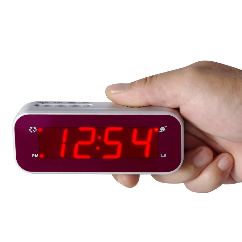 NewNest Australia - Timegyro LED Alarm Clock Easy Setting and Battery Operated Only Big Red Digits for Bedroom/Living Room/Travel 
