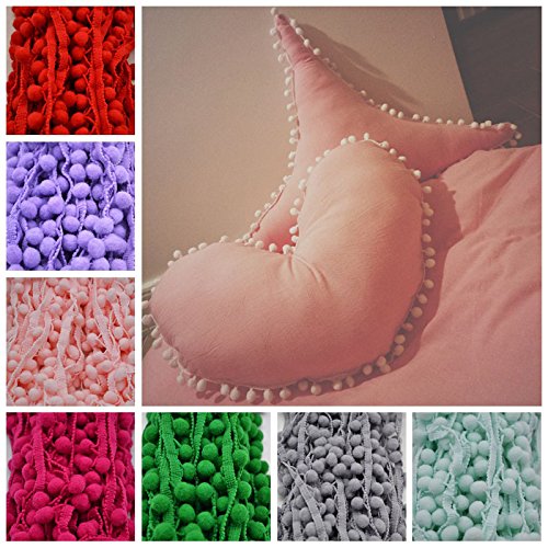20 Yards Pom Poms Fringe Ball Trim Sewing Ribbon Embroidered Lace Tassel Applique for Clothing Accessories Bedding Quilting Crafts Supplies (Aqua) Aqua - NewNest Australia