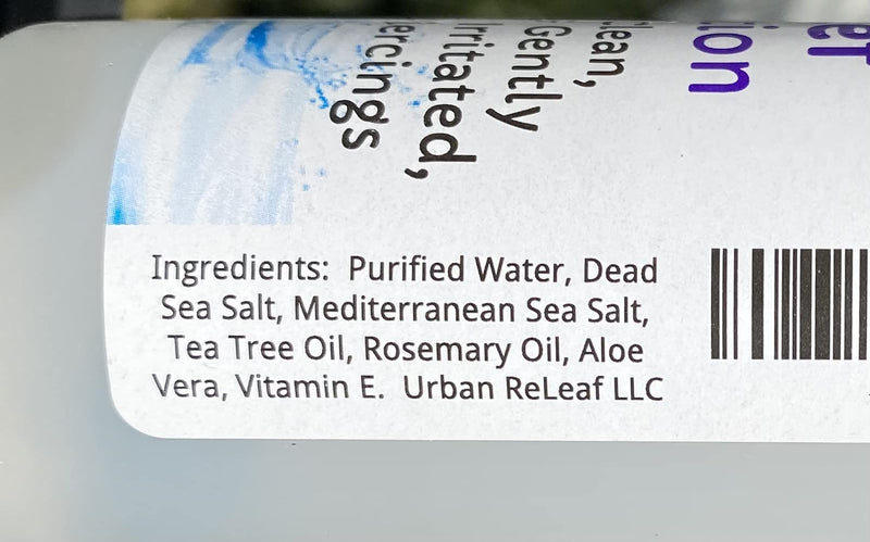 Urban ReLeaf Piercing Relief Solution ! Safely Clean, Soothe & Gently Heal New, Irritated and Keloid Piercings. 100% Natural Sea Salt, Tea Tree, Rosemary - NewNest Australia