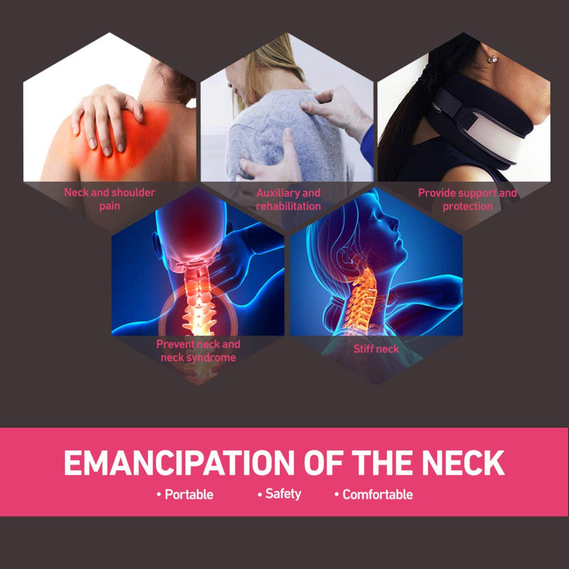 EXCEART Foam Cervical Collar Neck Brace Ergonomic Neck Brace for Relief Neck Pain Injured Neck Black - NewNest Australia