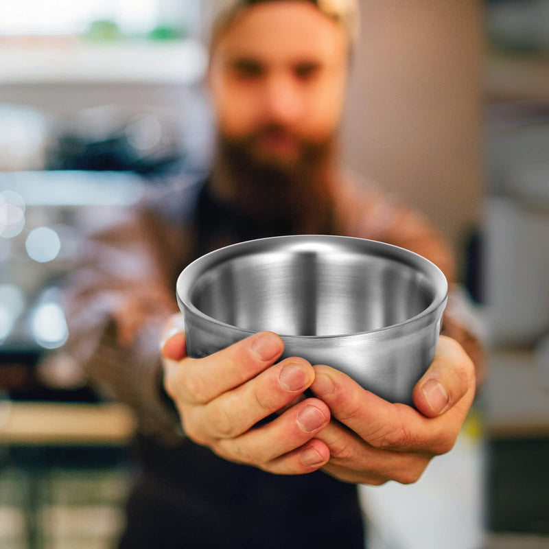 GRUTTI shaving bowl, 3-layer stainless steel shaving pot, high-quality bowl for whipping foam, suitable for any shaving soap, shaving soap bowl, 12.5 cm (4.92 inches) 12.5 cm (pack of 1) - NewNest Australia