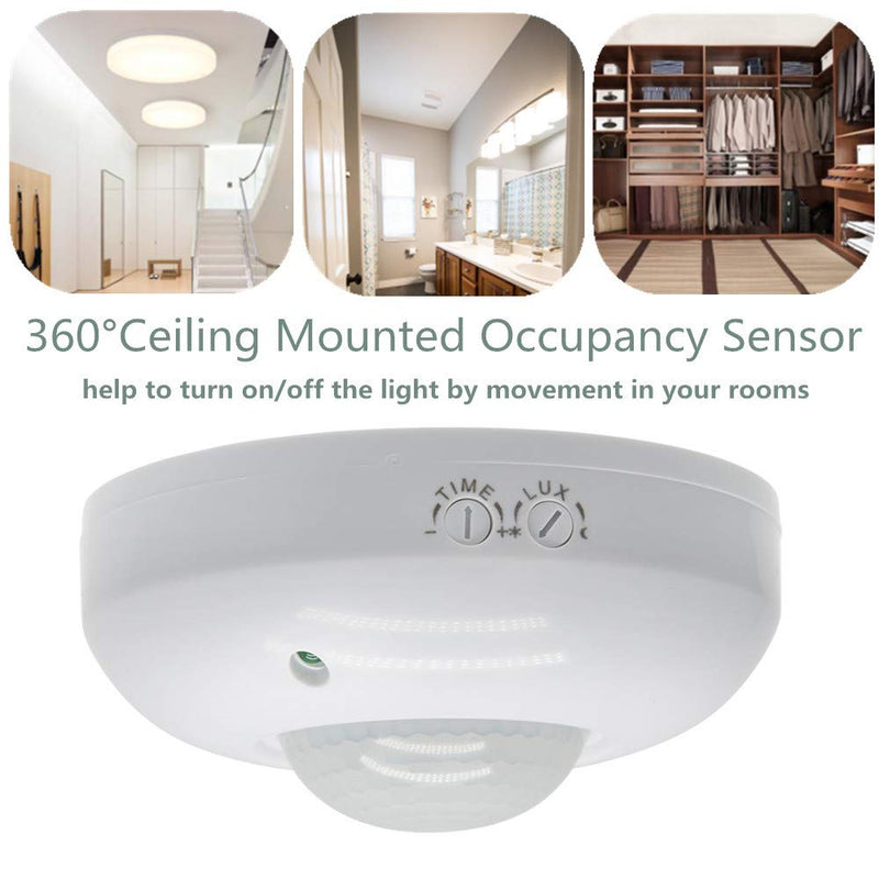 Sensky 360 Degree Ceiling Mount Occupancy Sensor, 110-240V PIR Motion Sensor Switch, High Sensitive Movement Detector Light Switch, Neutral Required(Max Detection Distance: 6 m) - NewNest Australia