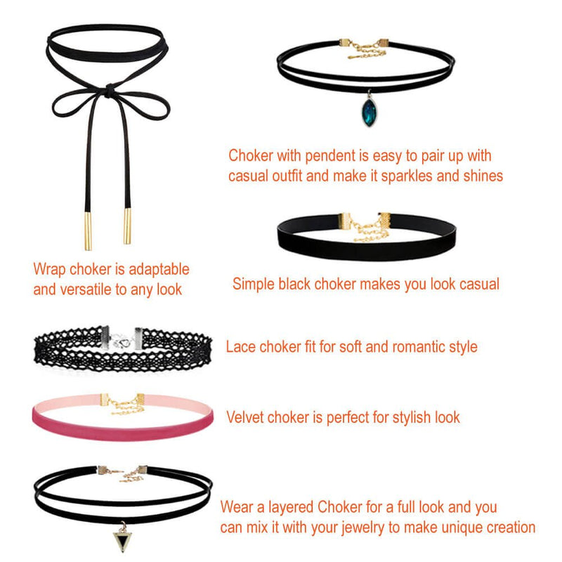 Paxcoo 50Pcs Black Choker Necklaces Set for Teen Girls and Women - NewNest Australia