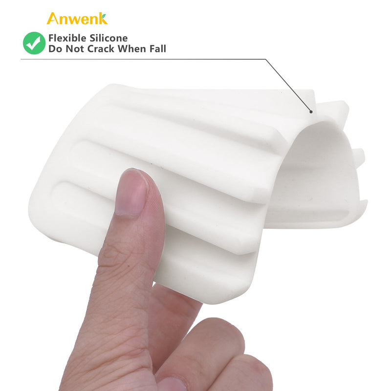 Anwenk Soap Dish Tray Saver Holder Drainer Shower Waterfall for Bathroom/Kitchen/Counter Top, Keep Bars Dry Easy Cleaning Flexible Silicone, White, 3 Pack - NewNest Australia