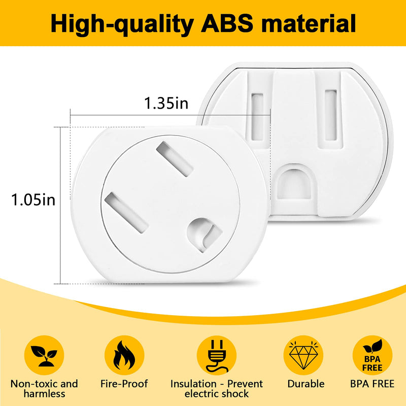 Outlet Covers (45 Pack) Self-Closing Outlet Plug Covers 3-Prong Swivel Electrical Outlet Protectors for Baby Upgraded Adhesive Installation Socket Covers Comes with Extra Sticker Durable ABS Plastic - NewNest Australia