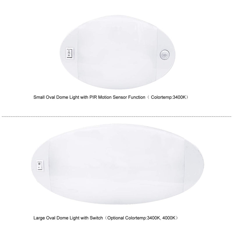 Facon Fashion LED 12V RV Ceiling Light with Switch, Length: 9-1/4'', DDS01-608 Oval Pancake Light, 12Volts RV Interior Light Fixture for RV Motorhomes Camper Caravan Trailer Boat 3400k Warm White - NewNest Australia