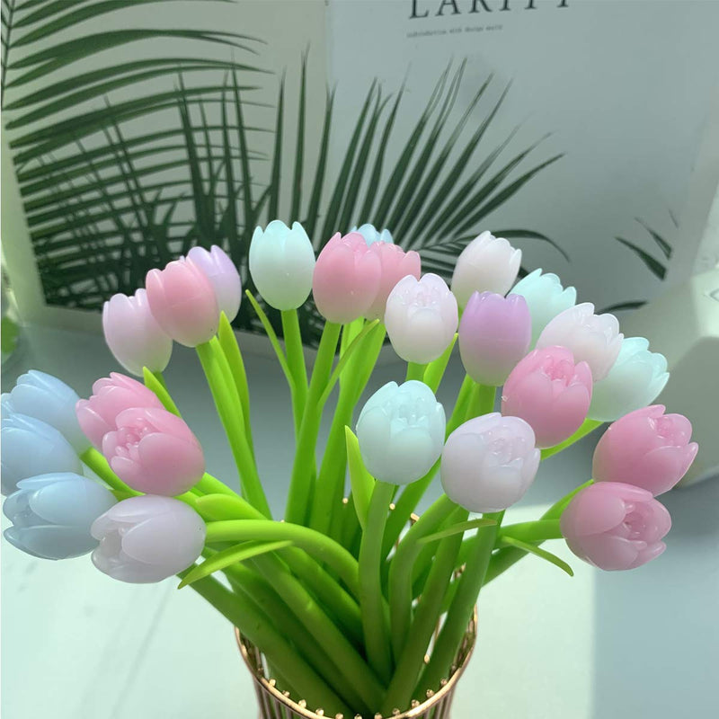 Yarachel Color Changing Flower Pens - Pack of 30 Ballpoint Pens Creative Gel Ink Rollerball Pen for School Home Office Stationery Store Kids Girls Gift, Black 0.38mm (Tulip) Tulip - NewNest Australia