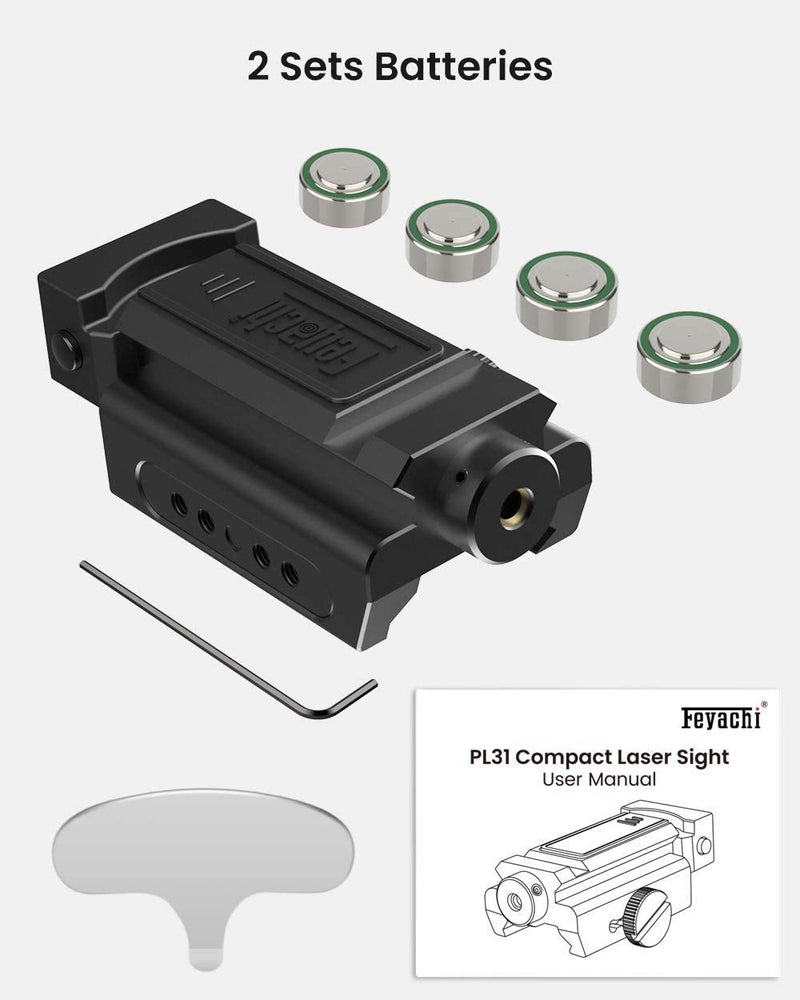 Feyachi PL-31 Laser Sight Compact Shockproof Red Dot Laser Sight with Picatinny Rail for Pistol Handgun Shotgun Rifle - NewNest Australia