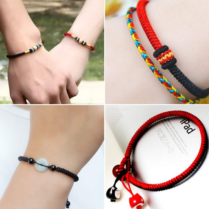 0.8mm Nylon Cord, Thread Chinese Knot Macrame Rattail Bracelet Braided String (Black) Black - NewNest Australia