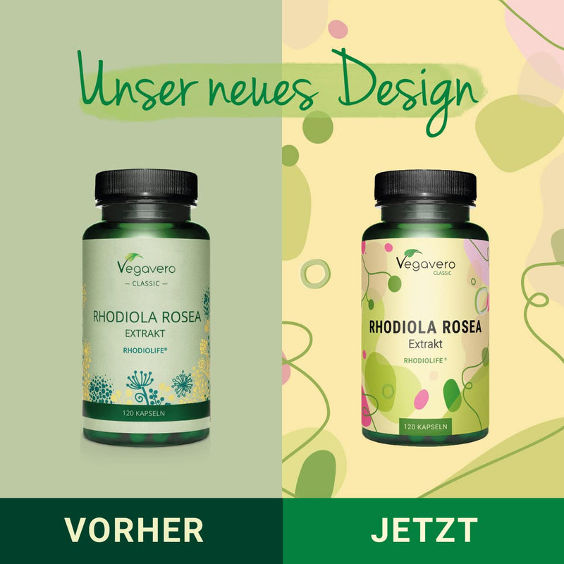 RhodioLife® Rosea Capsules Vegavero® Premium Raw Material RhodioLife® 3% Rosavin & 1% Salidroside Roseroot Extract 200 mg 120 Capsules Vegan - NewNest Australia