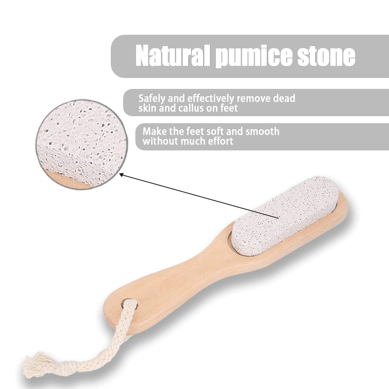 Foot Stone File - Foot File Callus Removal Pumice Stone Foot Pedicure Tool Wooden Pedicure Foot Washer With Handle Foot Pedicure Tool For Feet Hands And Body Scrub - NewNest Australia
