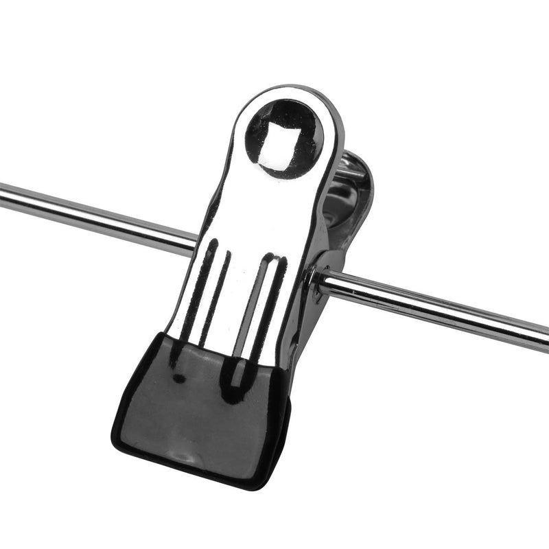 NewNest Australia - Szxc 4 Tier Skirt Pants Hangers with Adjustable Clips - 2 Pack - Chrome with Black Vinyl - Non-Slip Durable - Closet Organizer Space Saving 