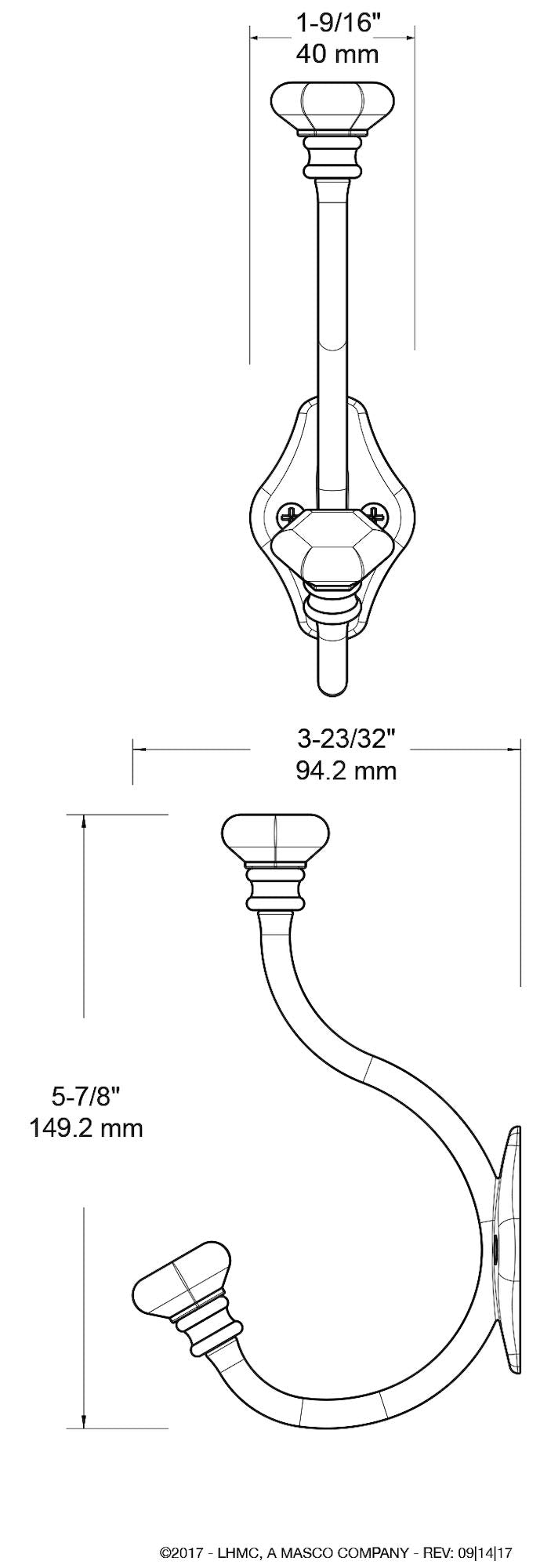 NewNest Australia - Liberty 128734 Acrylic Facets Design Coat and Hat Hook, Satin Nickel and Clear 