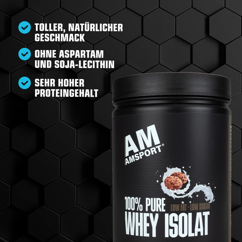 Amsport High Premium Whey Protein, Cookies & Cream, 700 G, High-Quality Protein Powder With Low Sugar And Low Fat, Protein Powder For Muscle Building And Muscle Preservation, Whey Isolate - NewNest Australia