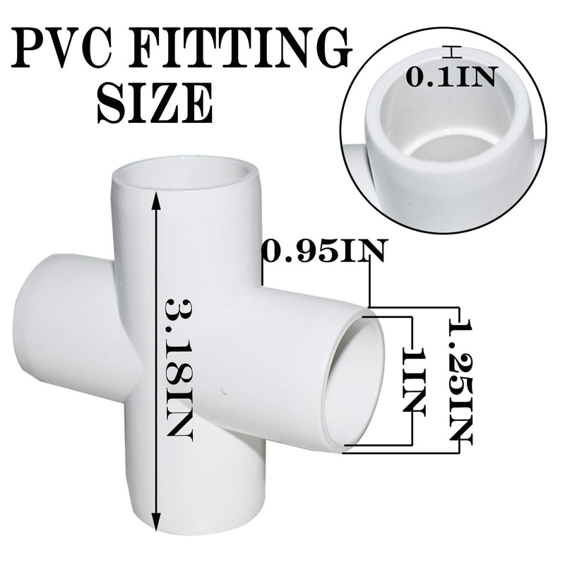 12Pack 3/4Inch Cross PVC Fittings, 4-Way Cross Elbow Fitting for Building Heavy Duty PVC Furniture, Schedule 40 4 Way Tee, Furniture Socket Fittin for DIY PVC Shelf Garden Greenhouse Connection Tent - NewNest Australia