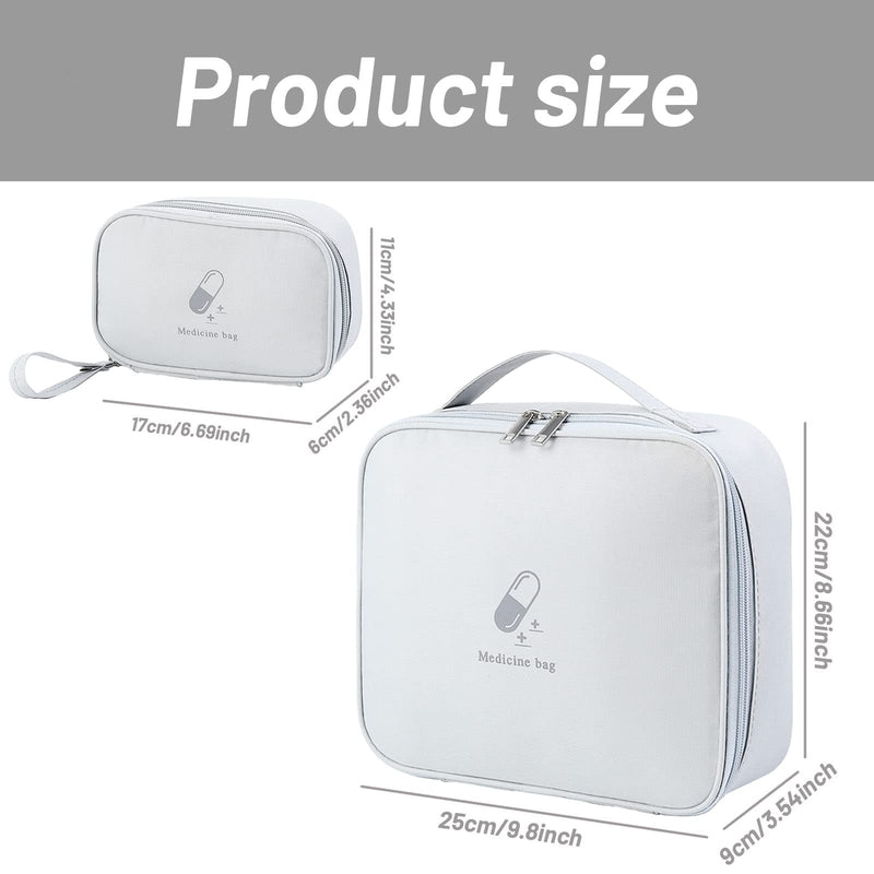 Pack Of 2 Medicine Bag Large Capacity Empty Waterproof Emergency Bag First Aid Bag Travel Pharmacy Bag Medicine Storage Bag For Travel On The Go Home Office Office (Grey) - NewNest Australia
