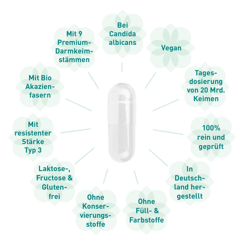 Madena Candiex, 20 Billion Lactobacilli And Bifidobacteria Per Daily Dosage, For Candida Albicans, 9 Different Bacterial Strains, With Organic Acacia Fibers And Resistant Starch Type 3 - NewNest Australia