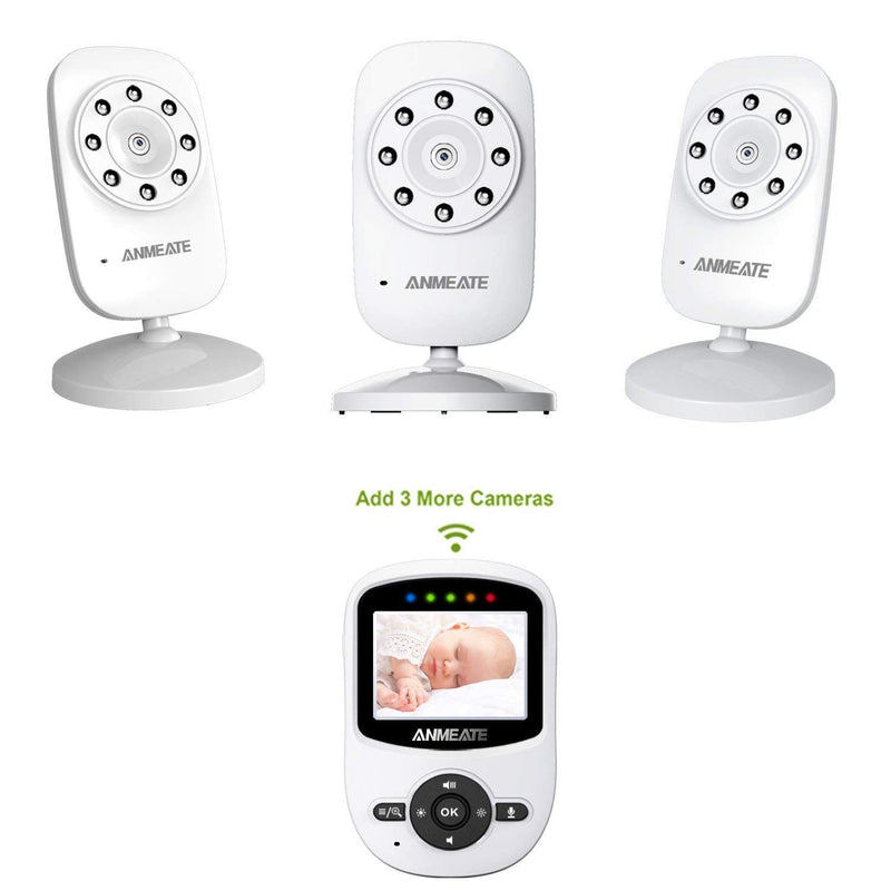 Video Baby Monitor with Digital Camera, ANMEATE Digital 2.4Ghz Wireless Video Monitor with Temperature Monitor, 960ft Transmission Range, 2-Way Talk, Night Vision, High Capacity Battery 2.4inch - NewNest Australia
