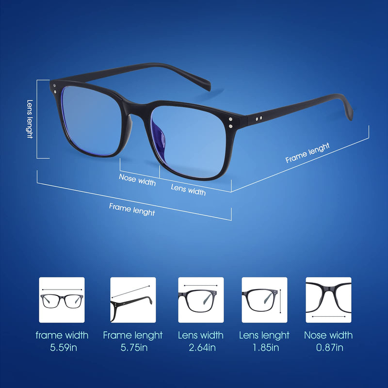 Vimbloom Blue Light Filter Glasses Computer Glasses PC Gaming Bluelight Filter UV Blue Light Blocking Glasses Anti Women Men No Strength Anti-Reflective Classic 5025 Black - NewNest Australia