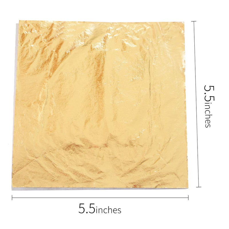 Imitation Gold Leaf for Arts, Gold Foil for Gilding Crafting,Home Decoration, Furniture,Painting 100 Sheets 5.5" by 5.5" gold 14cm - NewNest Australia
