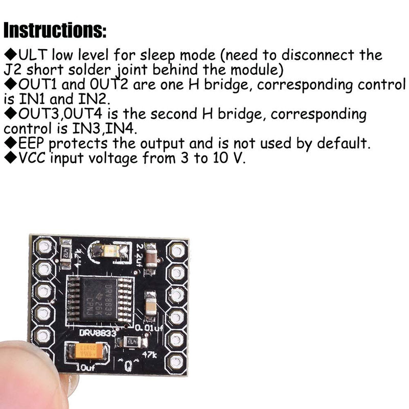 KOOBOOK 2Pcs DRV8833 Motor Drive Module 1.5A Dual H Bridge DC Gear Motor Driver Controller Board - NewNest Australia