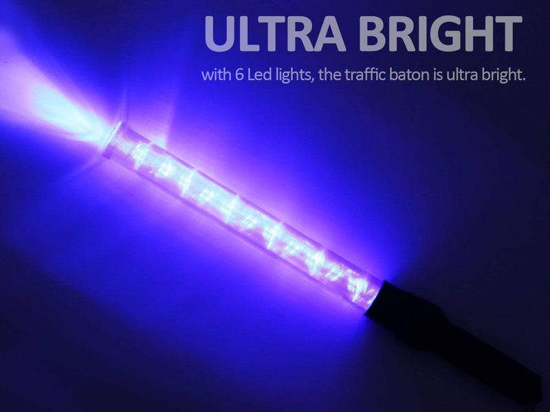 2PC 21 inch Blue Signal Traffic Safety Baton Multifunction Traffic Wand with 2 Flashing Modes, Using 2 D-Size Batteries (Not Included) - NewNest Australia