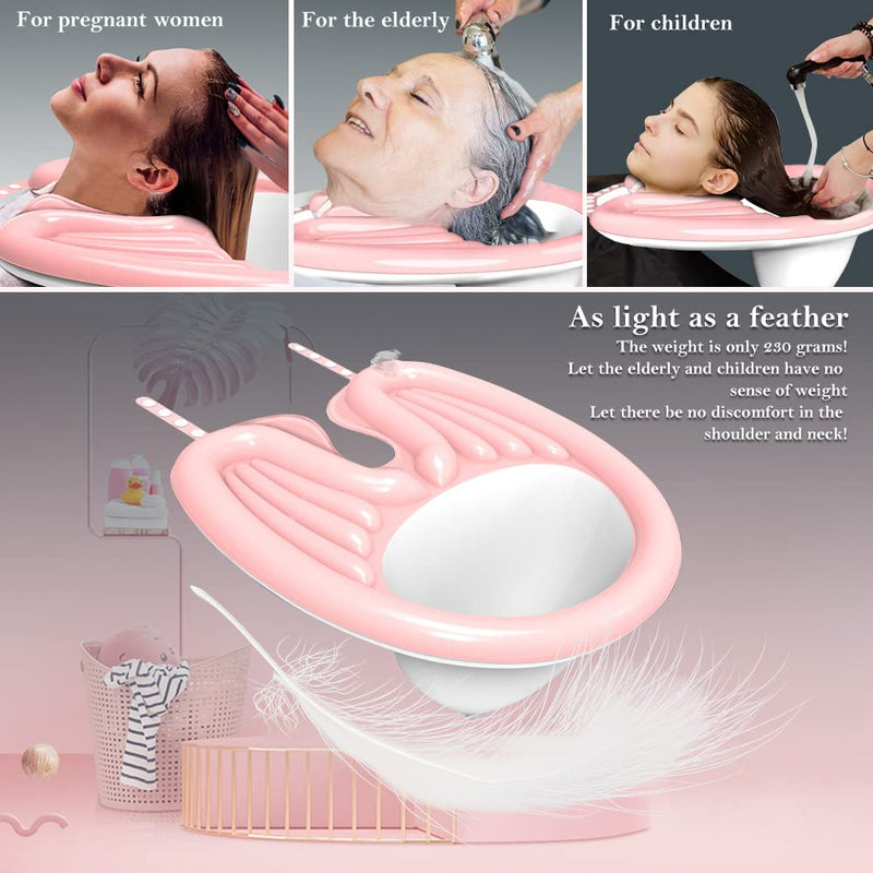 Inflatable Shampoo Bowl Portable Hair Washing Tray Hair Shampoo Basin Lightweight Hair Washing Sink with Draining Tube for Elderly Disabled Pregnant Injured Bedridden Handicap - NewNest Australia