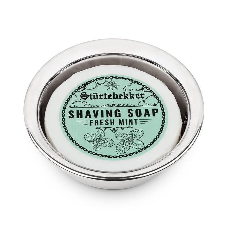 Störtebekker® Premium Shaving Soap Fresh Mint 70g - Handmade soap for rich shaving foam - Perfect for shaving with safety razors and straight razors - Vegan shaving soap for women and men 70 g (pack of 1) - NewNest Australia