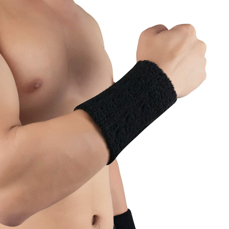 Yuyeran 3 Pairs Men Women Sports Wrist Sweatband Yoga Tennis Squash Badminton Gym Basketball Wristband Wrist Brace Support - NewNest Australia