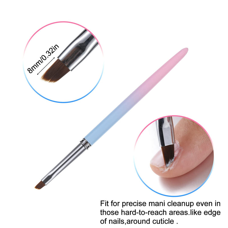 gootrades Nail Art Clean Up Brushes,Nail Brushes for Cleaning Polish Mistakes on the Cuticles, Acetone Resistant Nail Brush, Fingernail Cleaning Brushes for Nail Art and Designs (2 Pcs Round&Angled) - NewNest Australia