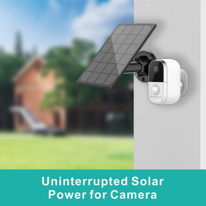 Solar Panel for Wireless Outdoor Security Camera Compatible with DC 5V Rechargeable Battary Powered Surveillance Cam, Continuous Solar Power for Camera(No Camera) - NewNest Australia